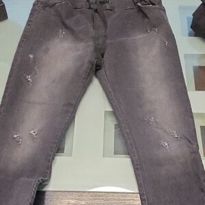 Womens Black Distressed Jeans